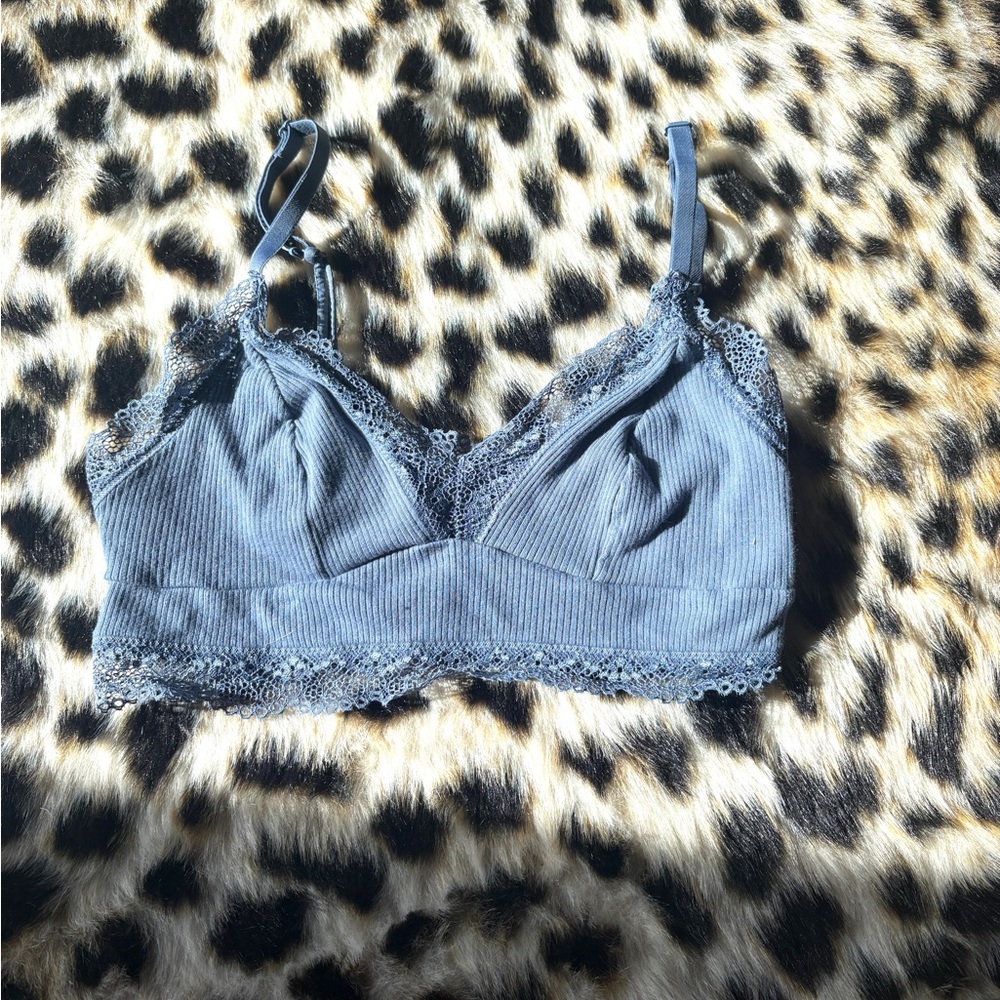 Colsie Blue Lace Trim Bralette